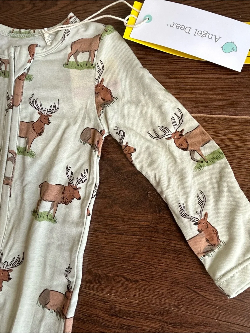 Angel Dear Moose Bamboo Footie 3-6m